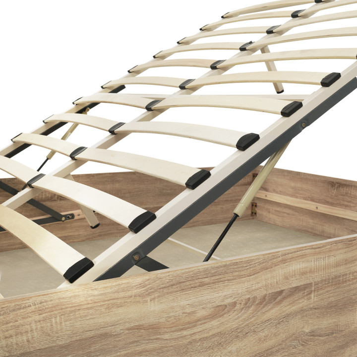 Cama doble arcón 160 x 200 cm en haya, cabecero y base - SEASIDE | ID Market
