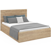 Lit Cofe Queen Size 160 X 200 Cm Velours Côtelé Crème - LIRABA De