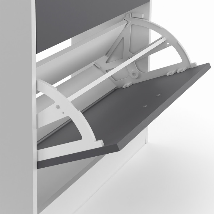 Mueble zapatero de 2 puertas blanco y gris barato | ID Market