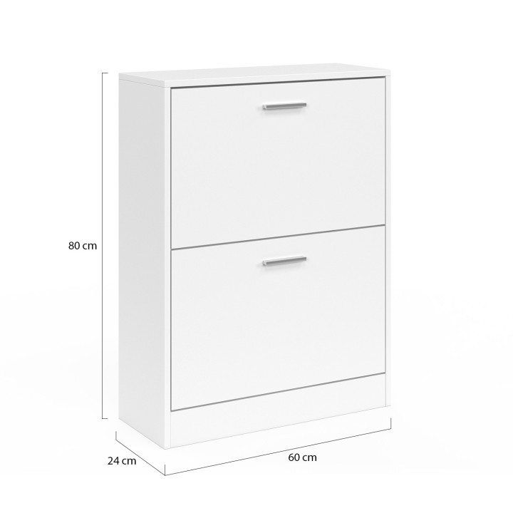 Mueble zapatero de 2 puertas blanco barato | ID Market