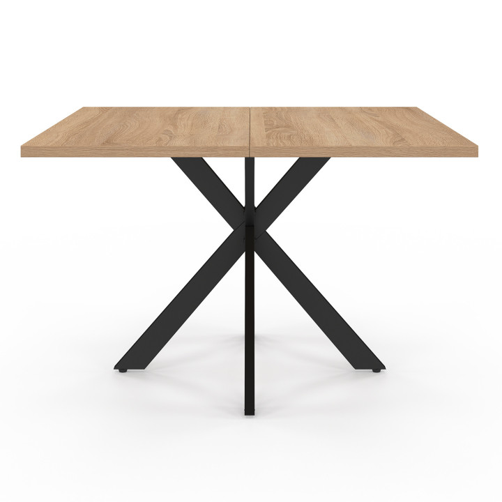 ¡Mesa de centro cuadrada con pata de araña 70 cm madera y negro - ALIX | Zen Cart! IDMarket