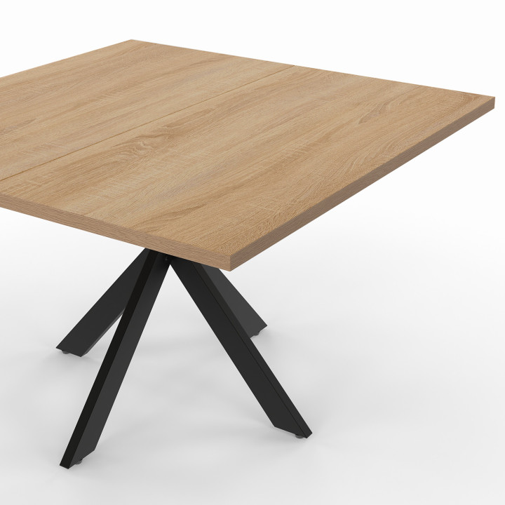 ¡Mesa de centro cuadrada con pata de araña 70 cm madera y negro - ALIX | Zen Cart! IDMarket