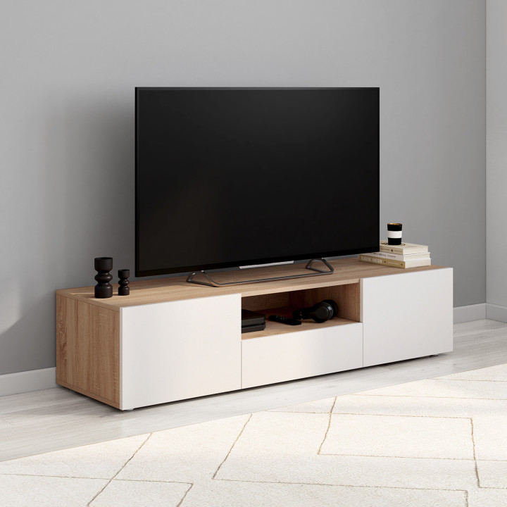 ¡Soporte de TV de 140 cm en madera de haya - ELI | Zen Cart! IDMarket