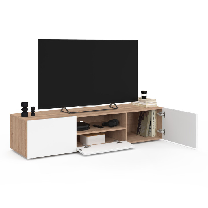 ¡Soporte de TV de 140 cm en madera de haya - ELI | Zen Cart! IDMarket
