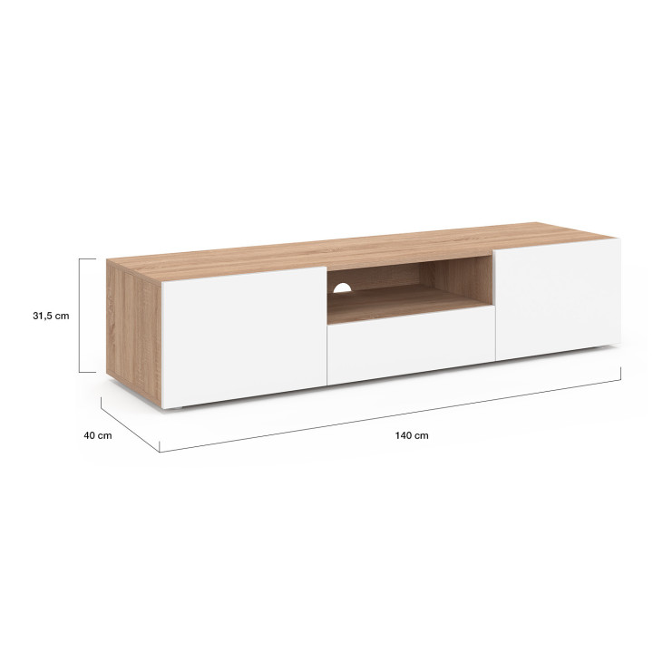 ¡Soporte de TV de 140 cm en madera de haya - ELI | Zen Cart! IDMarket