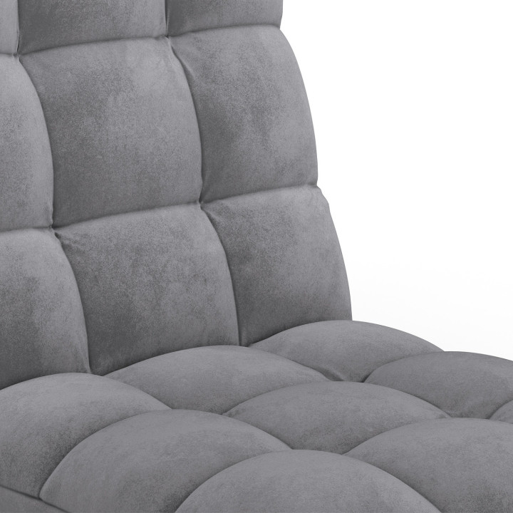 Silla de suelo plegable de 15 posiciones de terciopelo gris carbón - GARANCE | IdMarket