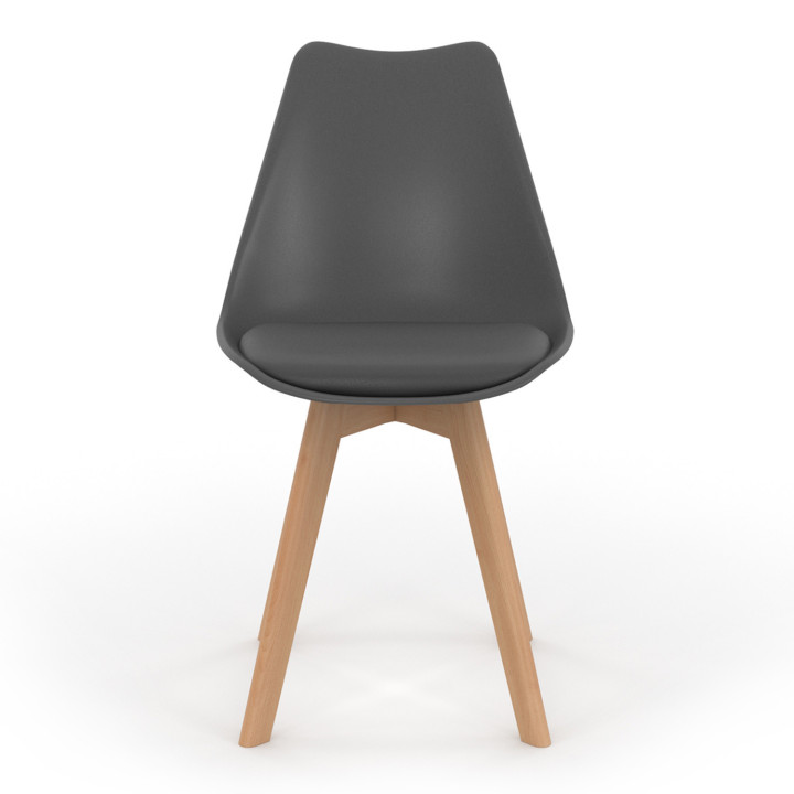 Sillas escandinavas gris oscuro, gris claro, blanco y amarillo - ID Market