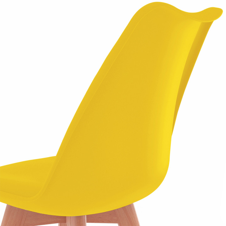 Sillas escandinavas gris oscuro, gris claro, blanco y amarillo - ID Market