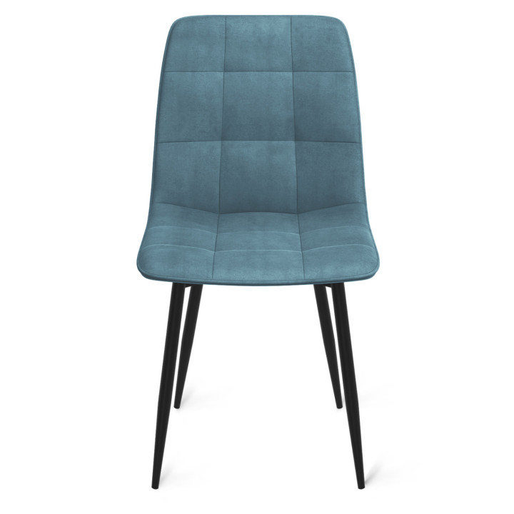 Sillas de terciopelo azul pastel, rosa y gris con patas de metal - MILA | ID Market