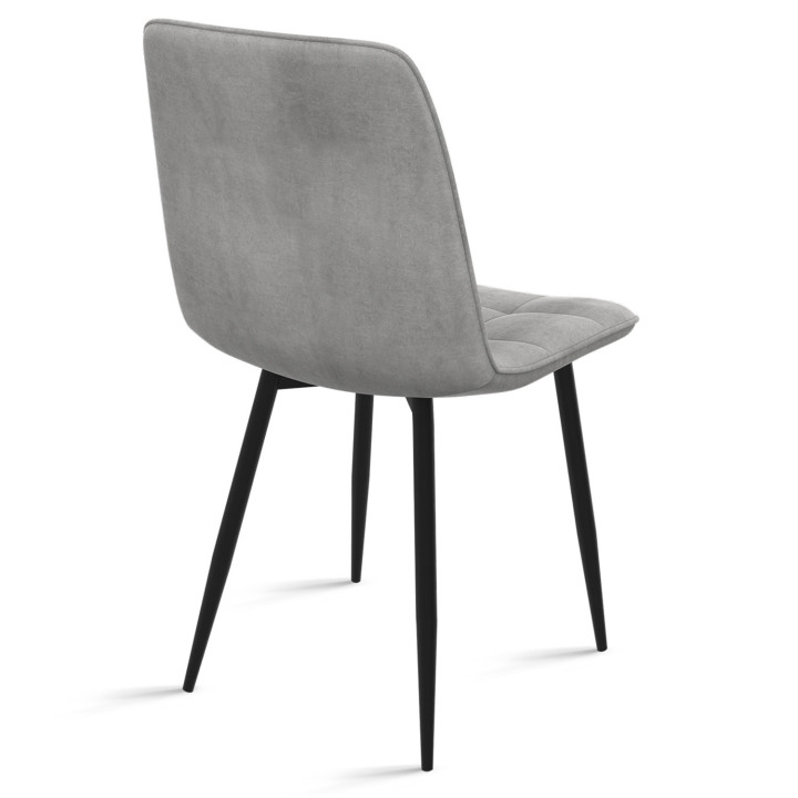 Sillas de terciopelo azul pastel, rosa y gris con patas de metal - MILA | ID Market