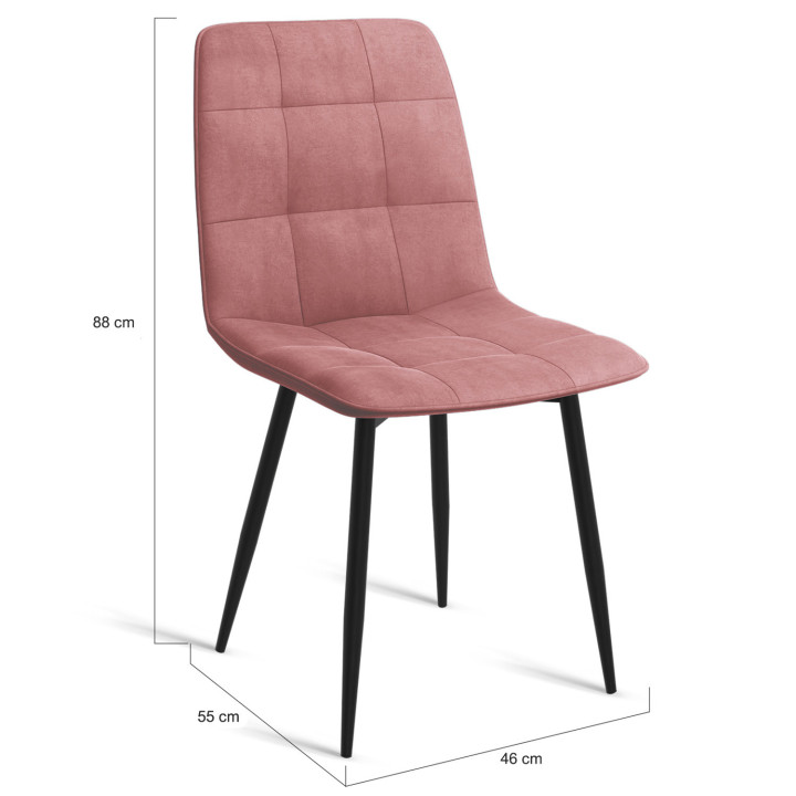 Sillas de terciopelo azul pastel, rosa y gris con patas de metal - MILA | ID Market