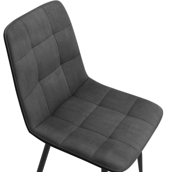 Sillas de terciopelo azul pastel, rosa y gris con patas de metal - MILA | ID Market