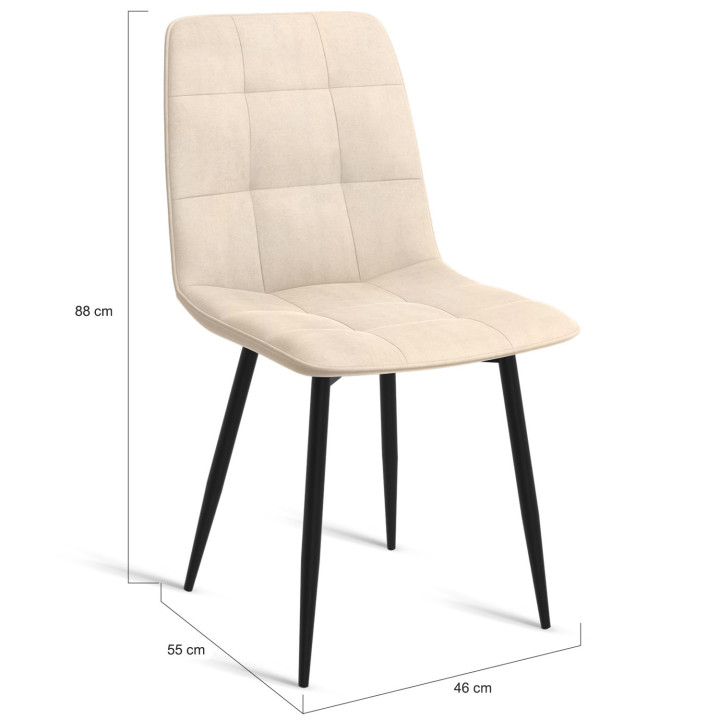 Sillas de comedor de terciopelo beige baratas - MILA | ID Market