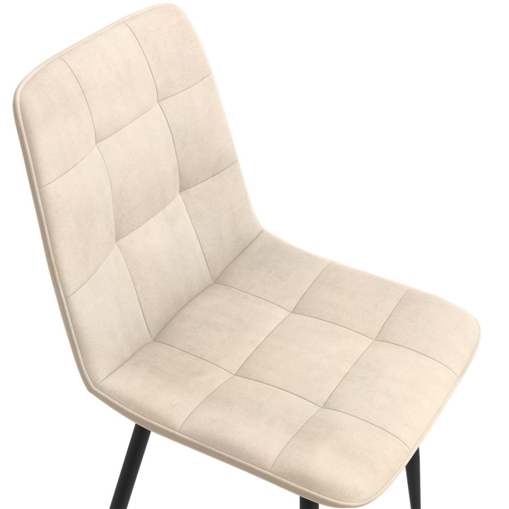 Sillas de comedor de terciopelo beige baratas - MILA | ID Market