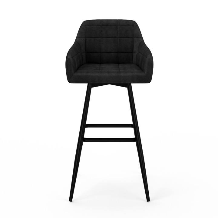 Juego de 4 taburetes de bar con brazos de terciopelo negro - MADY | IDMarket