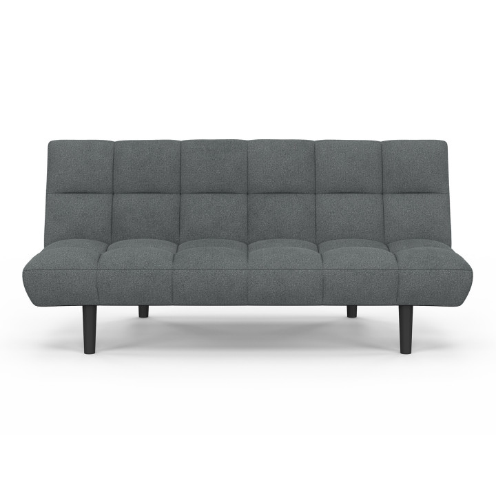 Gepolstertes 3-Sitzer-Sofa mit Klick-Klack-Funktion SALOME in anthrazitgrauem Stoff