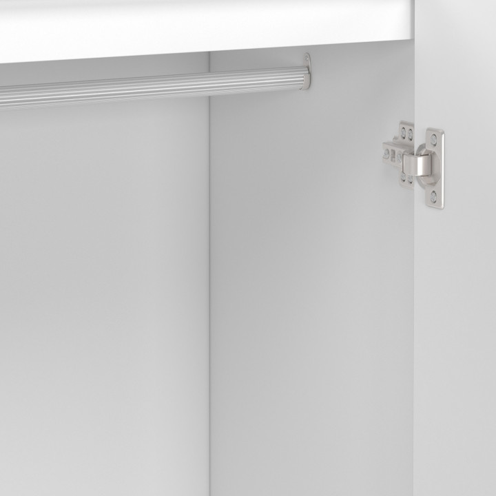 ¡Armario escandinavo blanco de 2 puertas 80 cm con estantes - HELSINKI | Zen Cart! IDMarket