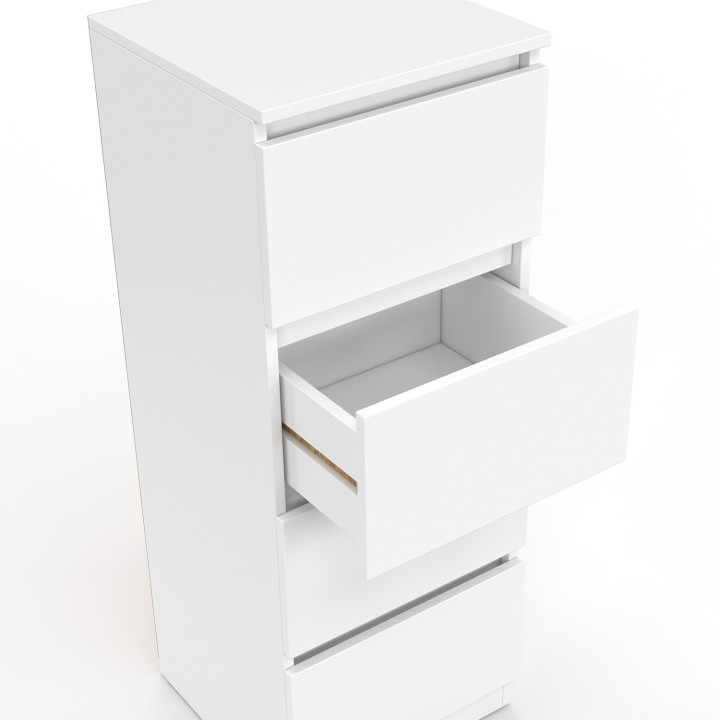 ¡Mueble 4 cajones 30 cm chiffonier madera blanco para entrada baño - TOMI | Zen Cart! IDMarket