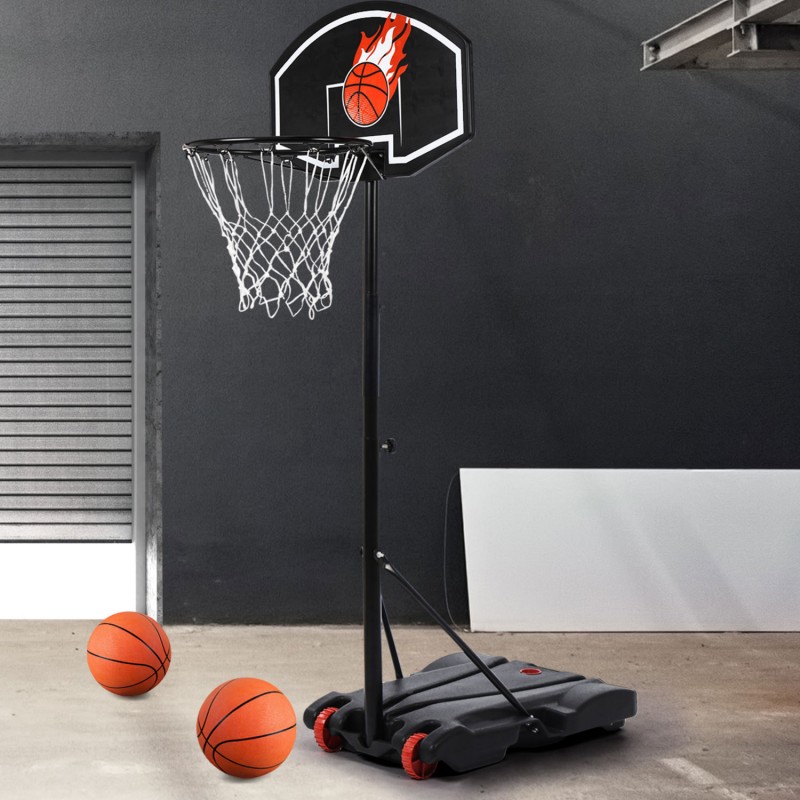 Panier de basket sur pied à roulettes réglable intérieur extérieur