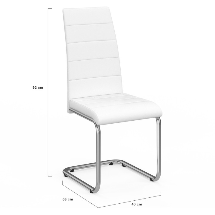 Juego de 6 sillas de comedor blancas - MIA | ID Market