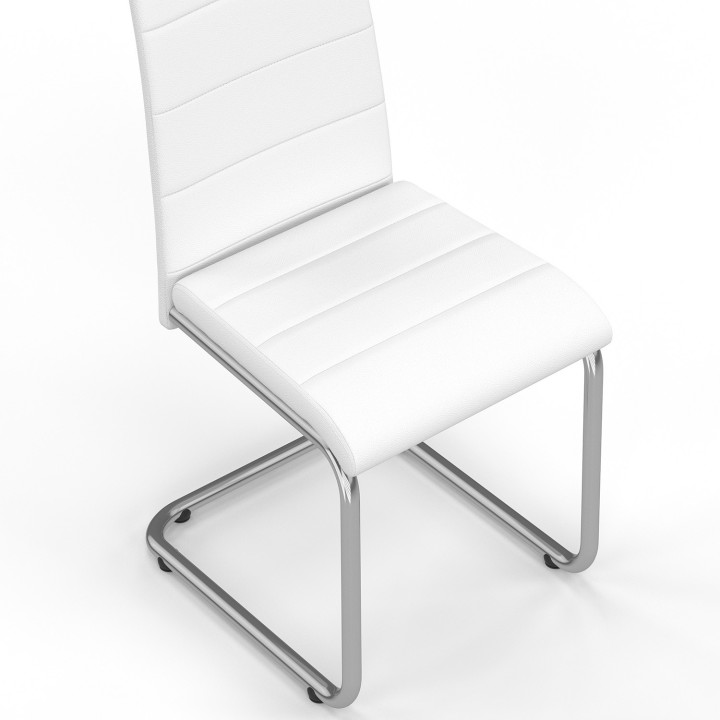 Juego de 6 sillas de comedor blancas - MIA | ID Market