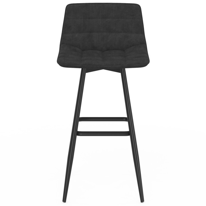 Juego de 2 taburetes de bar en terciopelo negro - MADY | IDMarket