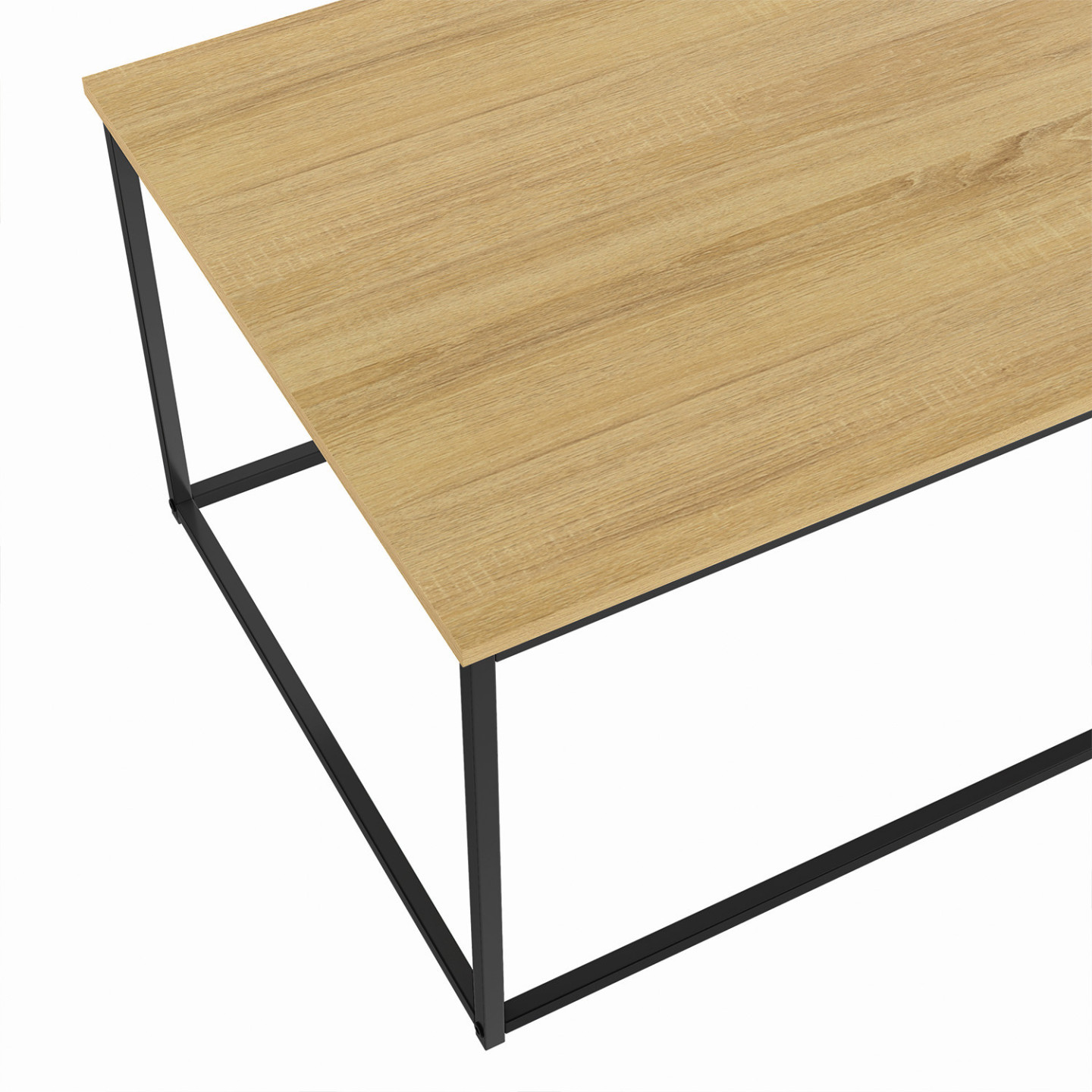 IDMarket Lot De 4 Tables Basses Gigognes Detroit - Design Industriel Bois Et Métal Noir - 35/40/45/50 Cm - Salon Industriel