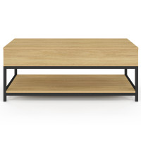 IDMarket - Table Basse rectangulaire Detroit 113 cm Design Industriel Bois et métal