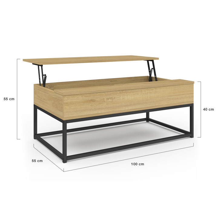 Mesa de centro industrial elevable - DETROIT | ID Market