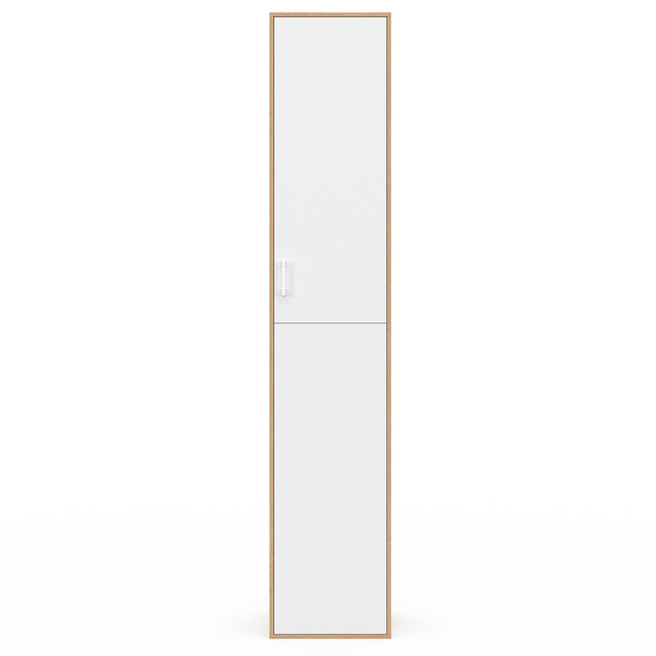 Armario de oficina multifuncional 180 cm blanco y madera 1 puerta 3 estantes - SYLVIA | IDMarket