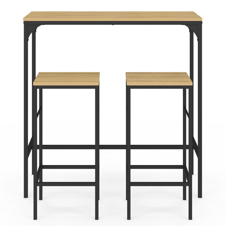 Mesa alta industrial y 2 taburetes - DETROIT | ID Market