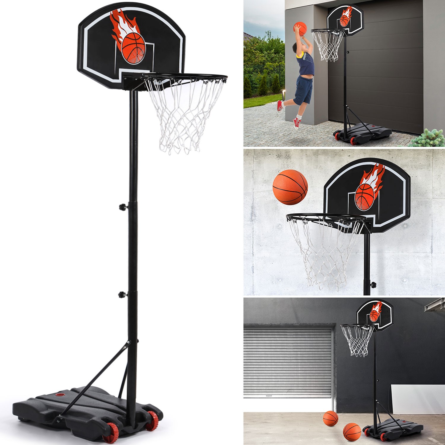 Panier De Basket Pour Trampoline Noir 61 X 22 X 61 Cm - Panier de