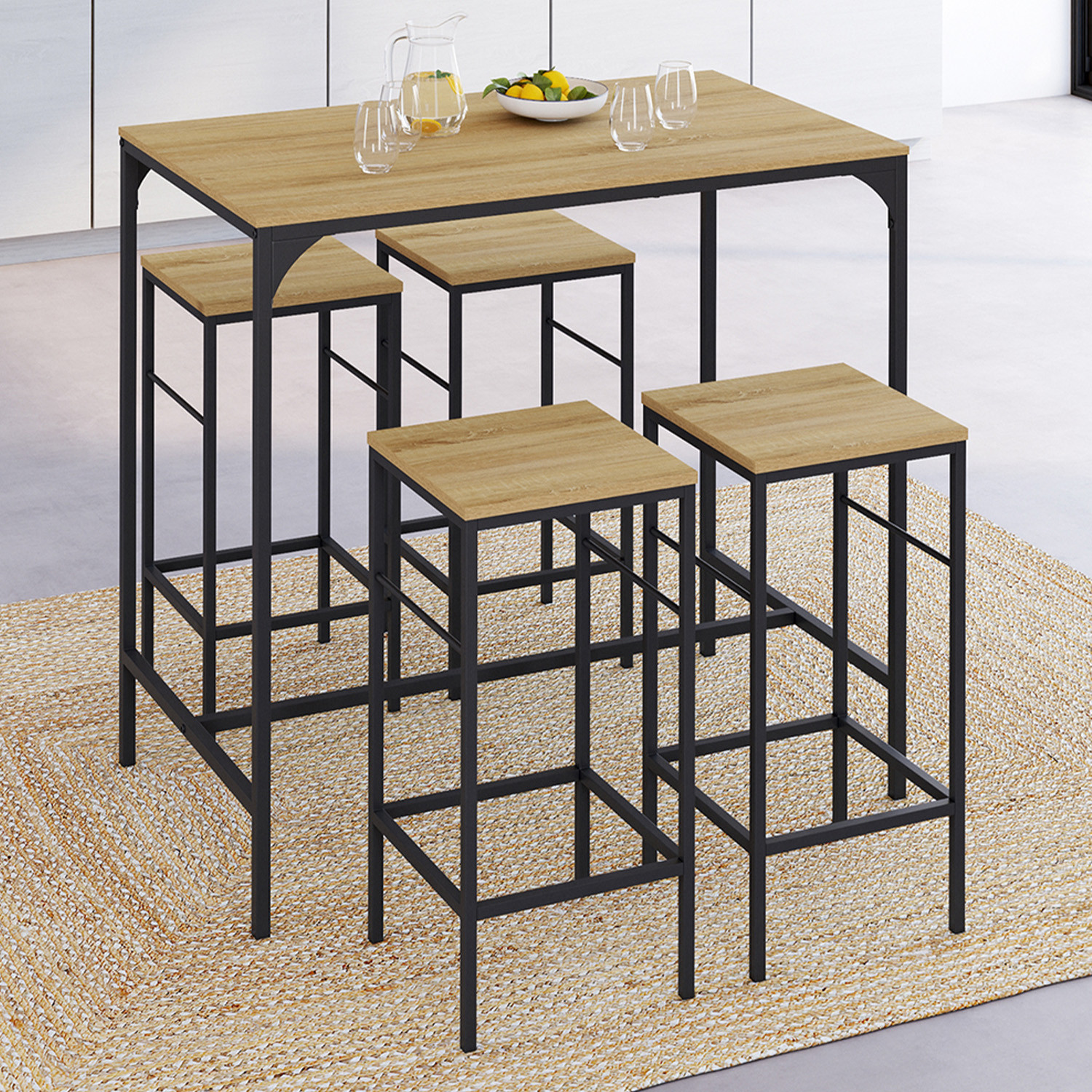 Table mange debout style industriel avec tabourets