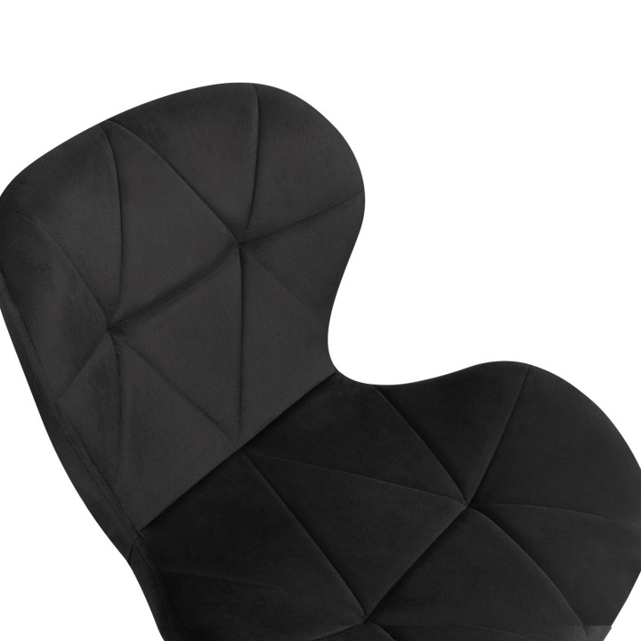 Juego de 4 sillas de terciopelo negro con patas negras - ROBINE | IdMakret