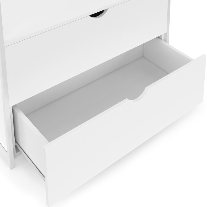 Armario 2 cajones madera blanca y metal blanco L. 80 cm - BROOKLYN | ID Market