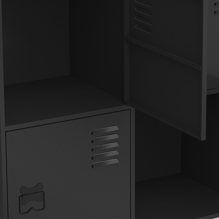 Aparador de metal negro de 4 puertas - diseño industrial - ESTER | IDMarket