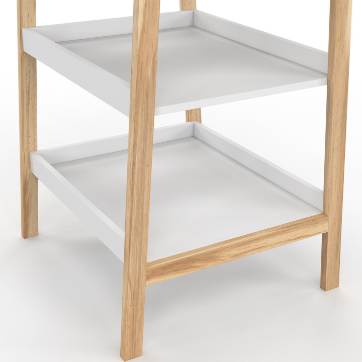 Cambiador con 2 estantes en haya y blanco - MAHE | IdMarket