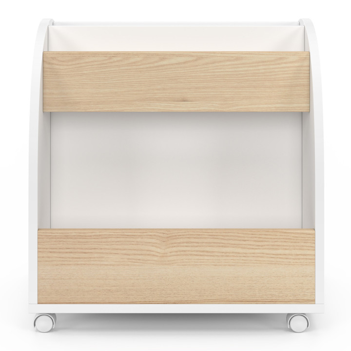 Librería infantil con ruedas, haya y blanco - ANDREAS | IdMarket