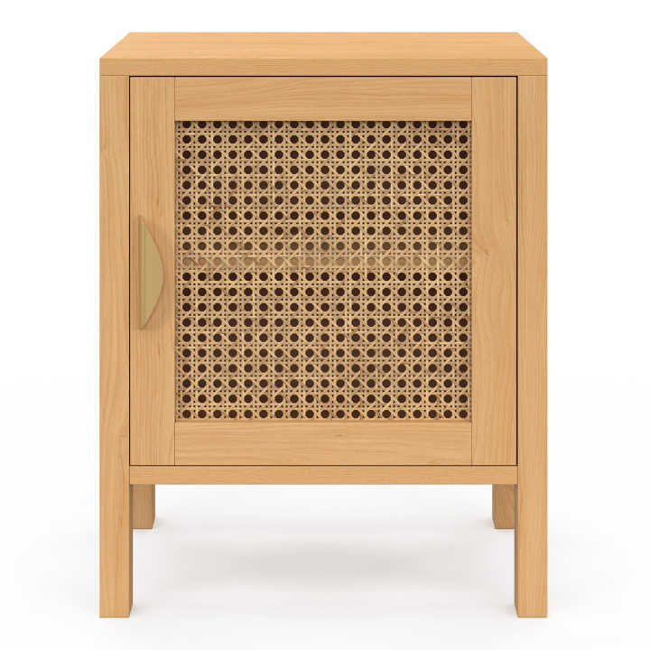 Juego de 2 mesitas de noche 1 caña y puerta de madera - EDHEN | IdMarket