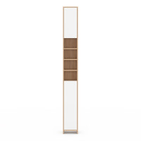 Mobile Ausiliario 4 Cassetti TOMI 30x30x80 Cm – Bianco, Legno E Panno, Per Ingresso, Bagno O Camera