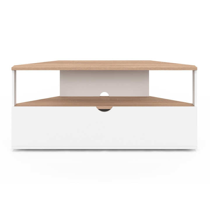 Soporte de TV esquinero de madera y blanco de 100 cm - ELI | La Colección ELI IDMarket