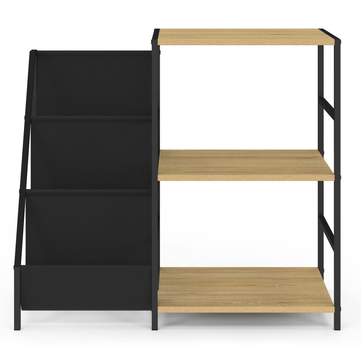 Mueble auxiliar, almacenaje con estantes, porta vinilos y tocadiscos de diseño industrial - NEVIL | ID Market