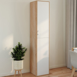 Armario de oficina multifuncional 180 cm blanco y madera 1 puerta 3 estantes - SYLVIA | IDMarket