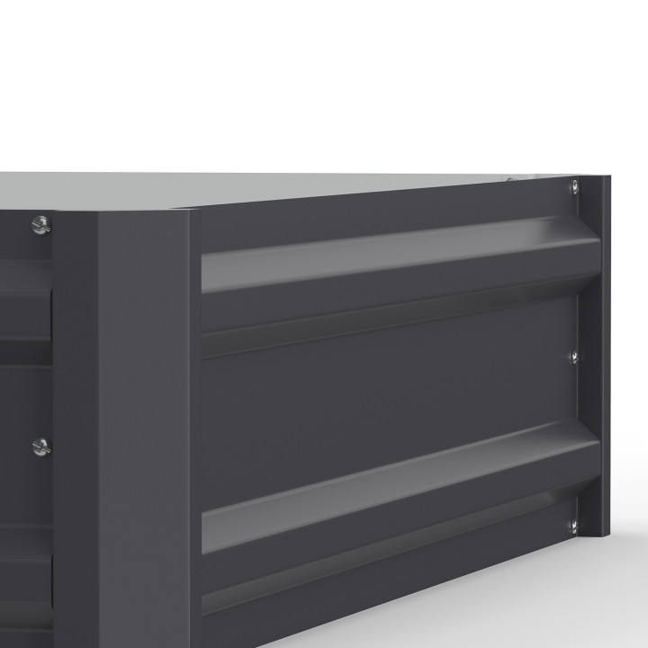 Juego de 2 cuadros de huerto de metal gris plateado con marco cuadrado de 90 x 90 cm | ID Market