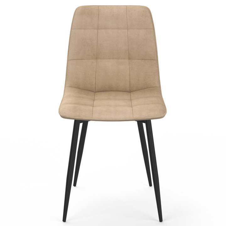 Juego de 6 sillas de comedor de terciopelo color topo - MILA | IdMarket