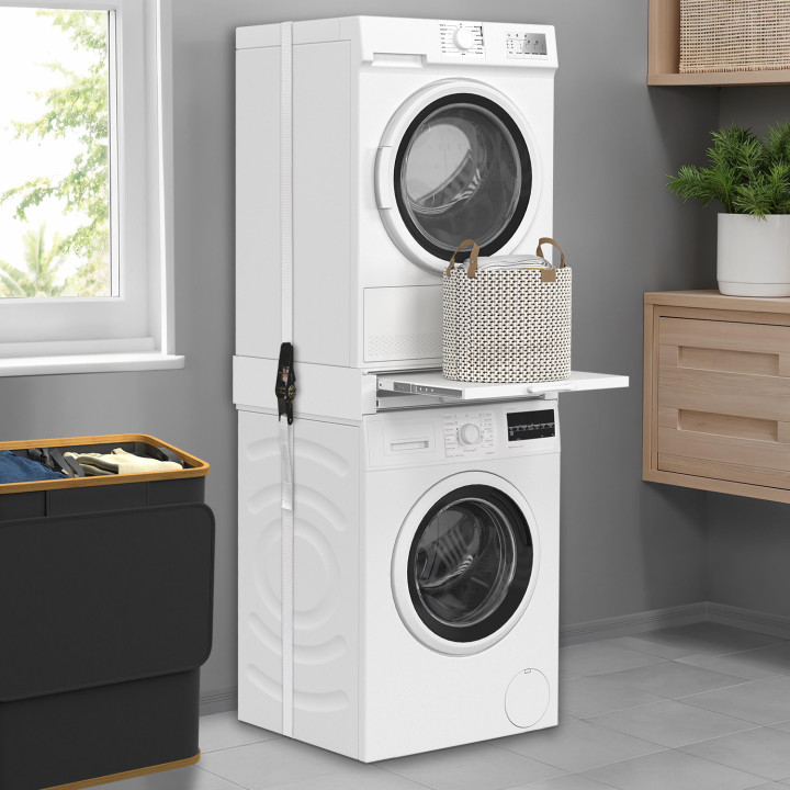 Kit apilable universal para lavadora y secadora con estante y secadora | IdMarket