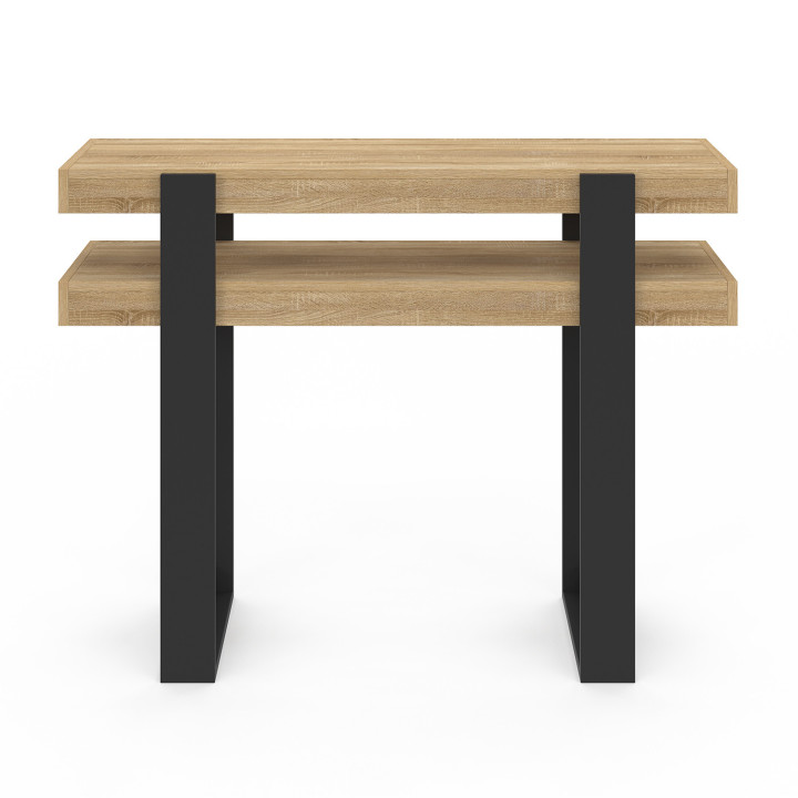 Consola doble de madera y negro - PHOENIX | IdMarket