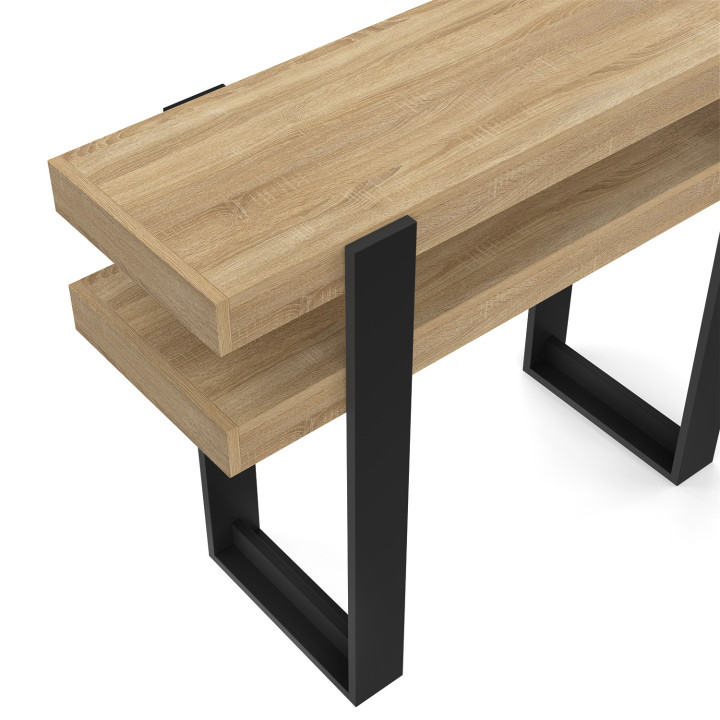 Consola doble de madera y negro - PHOENIX | IdMarket