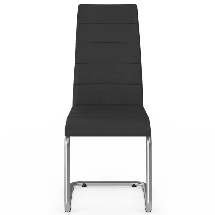 Juego de 6 sillas de comedor negras con ribete blanco - MIA | ID Market