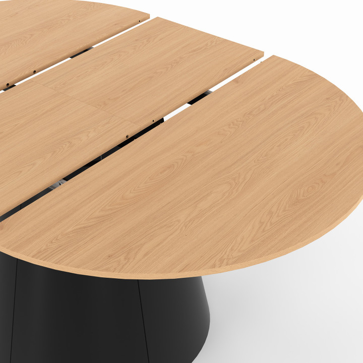 Mesa de comedor redonda extensible 4-8 personas efecto haya 110-150 cm - ANGELE | IdMarket